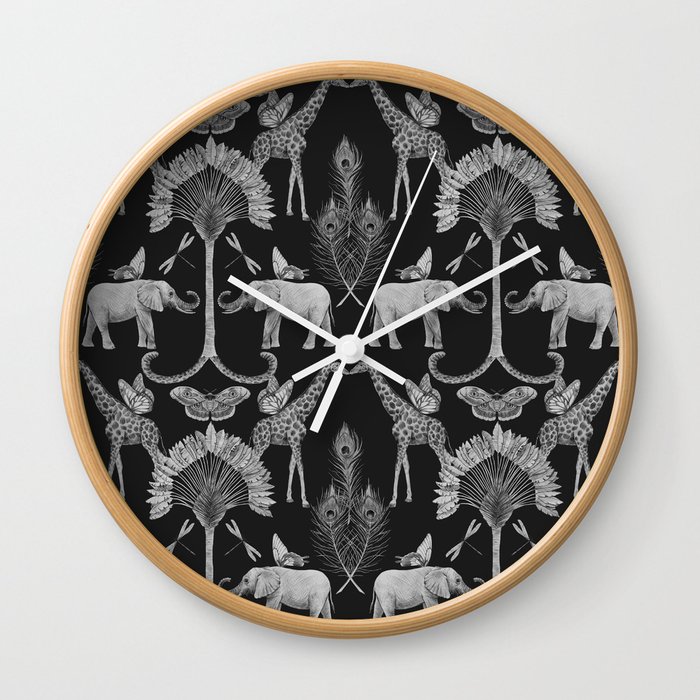 Whimsical African Safari Pattern Wall Clock