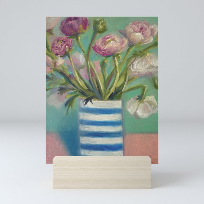 Striped vase Mini Art Print