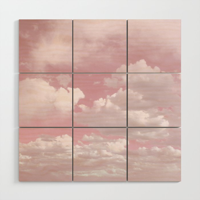 Clouds in a Pink Sky Wood Wall Art