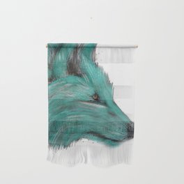 Teal Wolf Wall Hanging