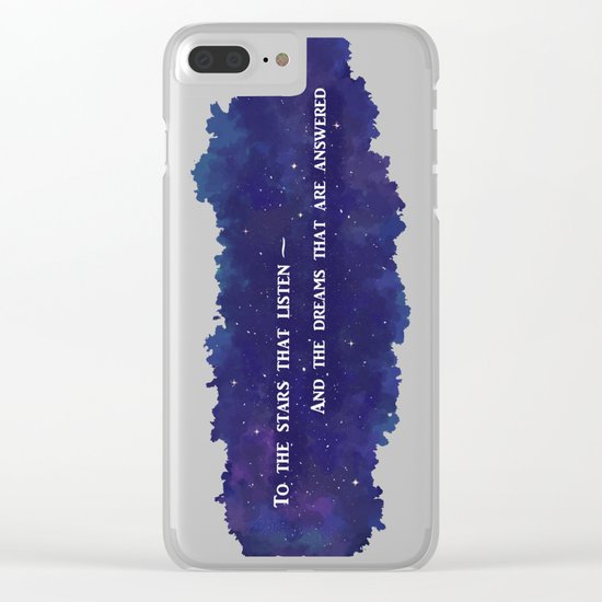 To the Stars that Listen (White) - A Court of Mist and Fury Clear iPhone Case