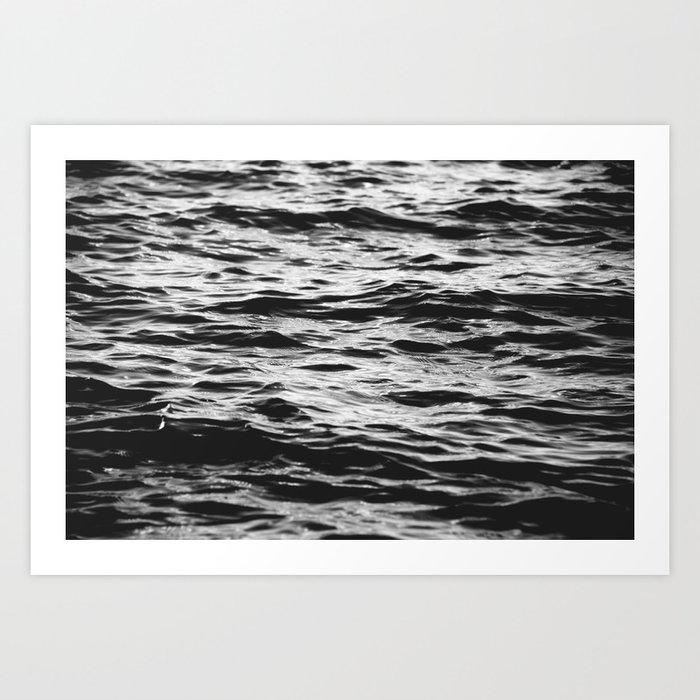 Marble Waters Black and White Art Print