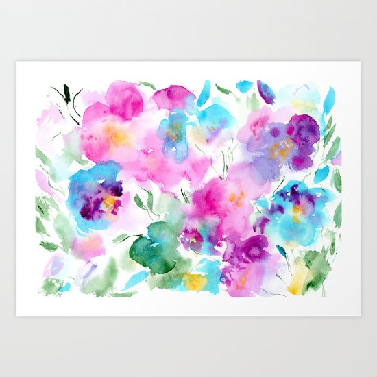 Floral abstraction #4 || watercolor Art Print