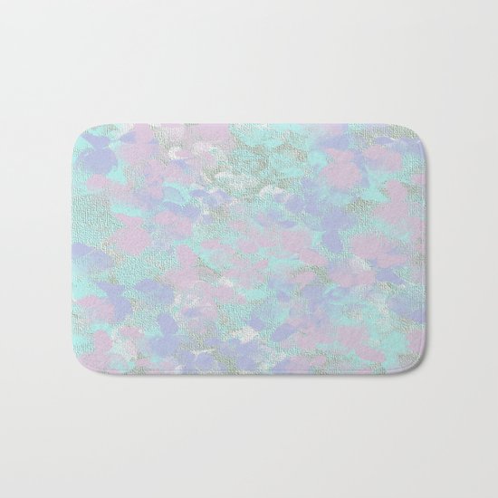 Soft Painterly Floral Abstract Bath Mat