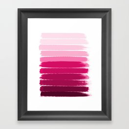 Mola - ombre painting bruskstrokes tonal gradient art pink pastel to hot pink decor Framed Art Print