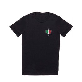 Italy's country flag under a ripped shirt  T Shirt