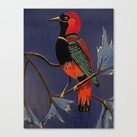 Bird On A Branch Canvas Print