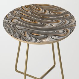 Silver Amber Fractal Digital Art Side Table