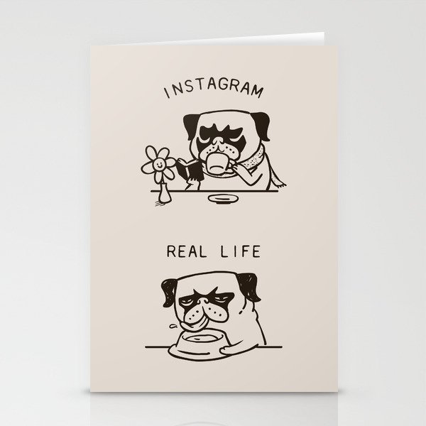Instagram vs Real Life Stationery Cards