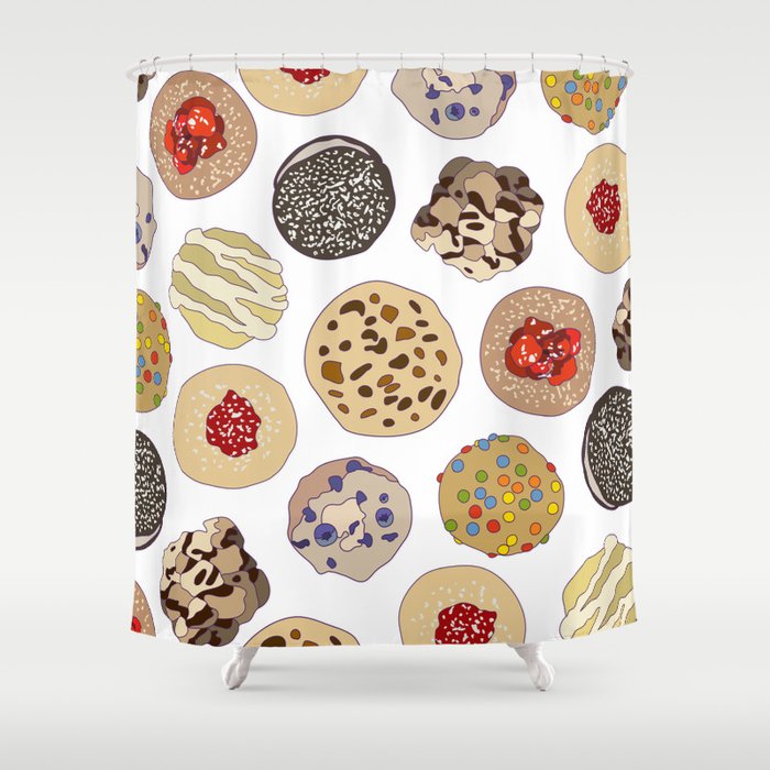 Cookies in White Shower Curtain