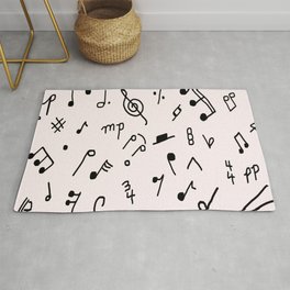 Music Notes and Symbols Area & Throw Rug