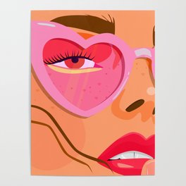 pink sunglasses Poster