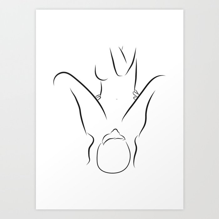 Oral Sex Line Art Minimalist Couple Making Love Sensual Print Abstract Couple Love Drawing Art Print By Lineartbabe Society6