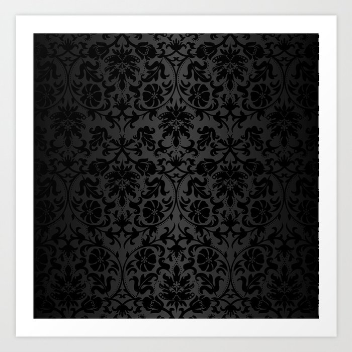 Black Damask Pattern Design Kunstdrucke Black Damask Pattern Design Kunstdrucke