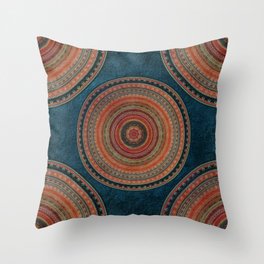 Earth Tone Colored Mandala Throw Pillow