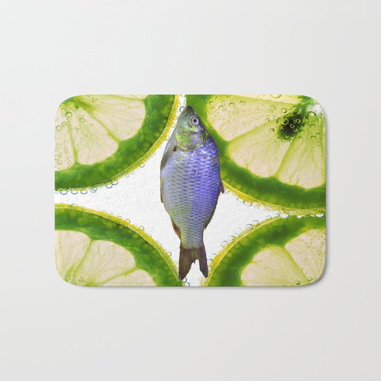 Lime Fish Bath Mat