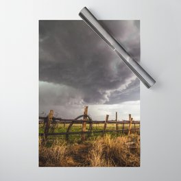 Western Life - Barbed Wire and Storm on the Ranch Wrapping Paper