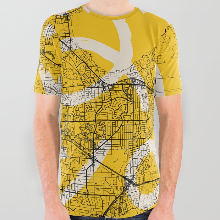 Madison City Map Collage All Over Graphic Tee