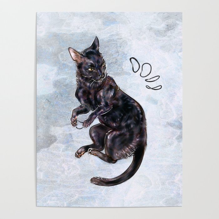 Commission - Arlo's black cat Poster