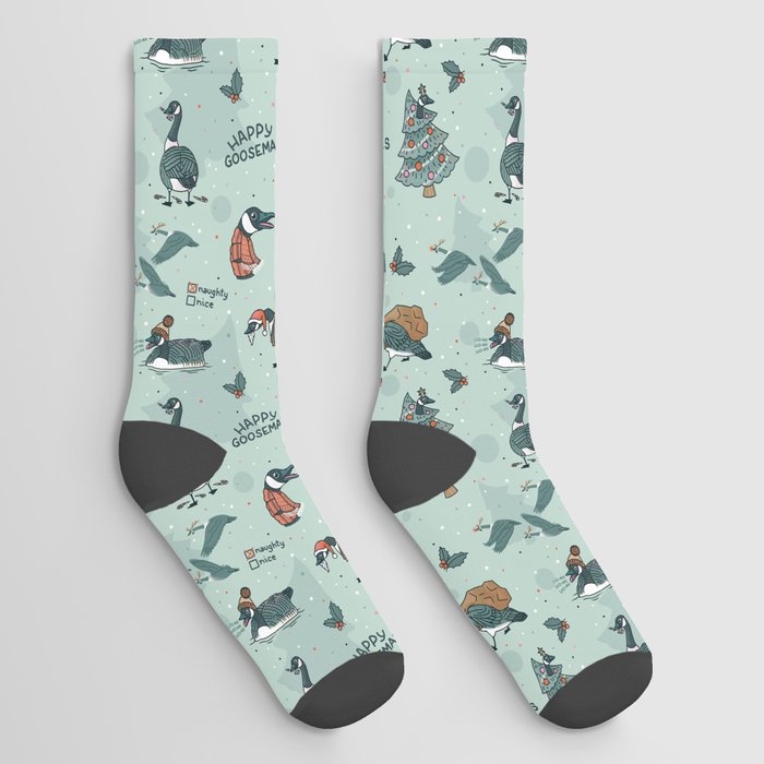 Merry Goosemas - Christmas Pattern Socks