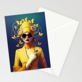 Woman in Yellow Stationery Card
