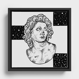 Bust of Alexander the Great Over Night Sky Framed Canvas