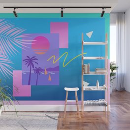 Memphis pattern 80 - 80s / 90s Retro / summer palm tree Wall Mural