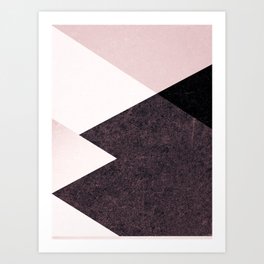 Geometrics III - pink granite & marble Art Print