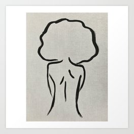 Afro Minimal Line Art Print