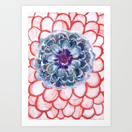 Centered Blue Blossom Art Print