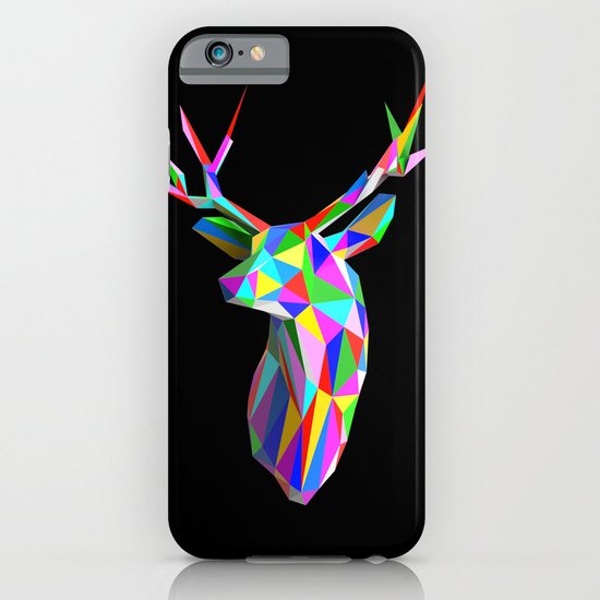3D Stag Black Background iPhone & iPod Case