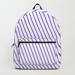 [ Thumbnail: White and Purple Colored Lines Pattern Backpack ]
