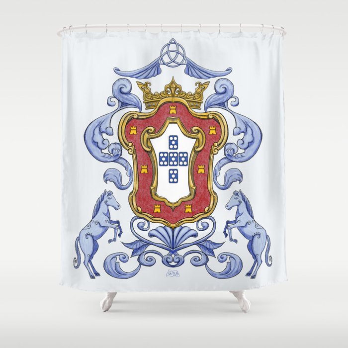Portuguese Crest Shower Curtain