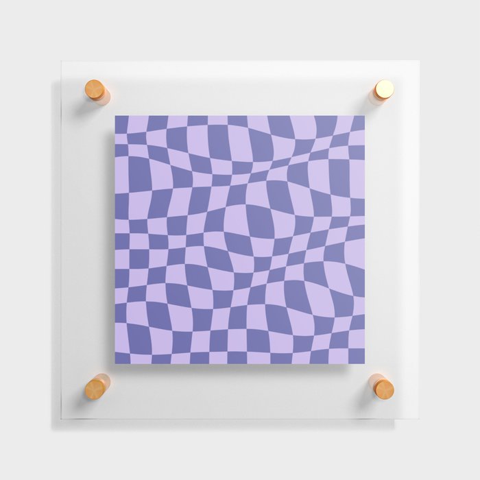 Warped Checkered Pattern (very peri/periwinkle blue/lavender) Floating Acrylic Print