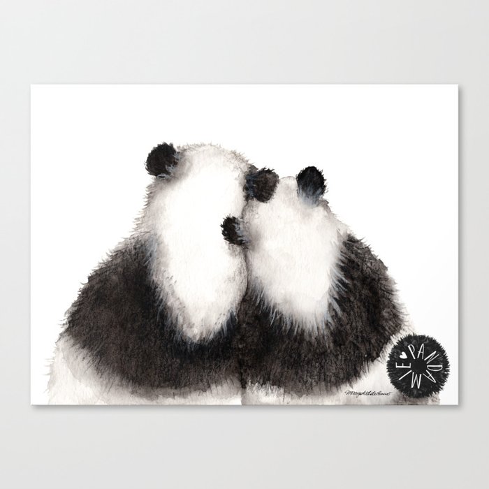 Pandamie Panda Couple Canvas Print