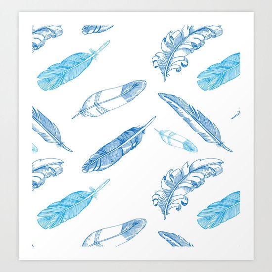 Feathers Pattern Art Print