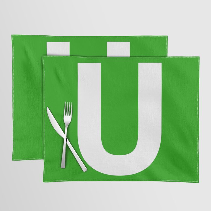 Letter U (White & Green) Placemat