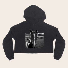 Vintage monochrome spotted horse in the suburbia Hoody