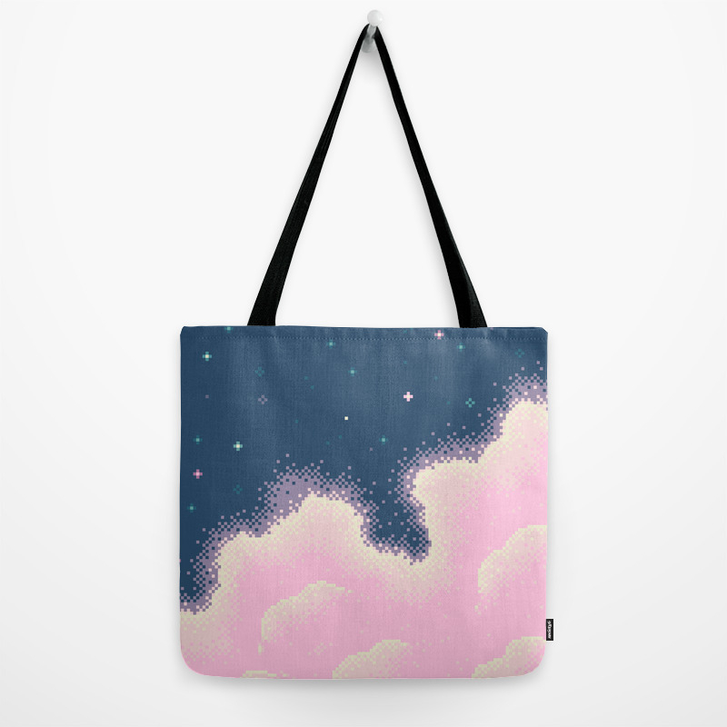 Pixel Cotton Candy Galaxy Tote Bag By Sarajea Society6