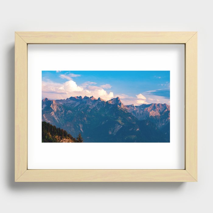 Swiss Alps at Sunset Recessed Framed Print