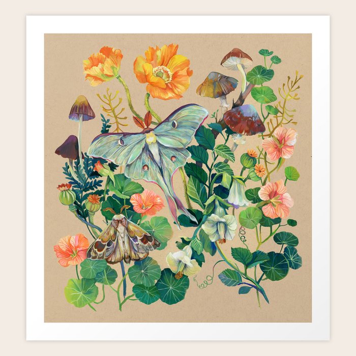Society6 ケース Lunar by Wharton Luna Moth (Actias luna) II Art Print by Jada Fitch | Society6