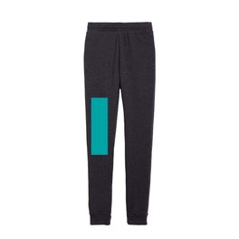 Medium Blue-green Teal Solid Color Popular Hues Patternless Shades of Cyan Collection Hex #00adad Kids Joggers
