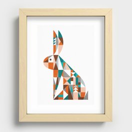 mid-century rabbit Recessed Framed Print