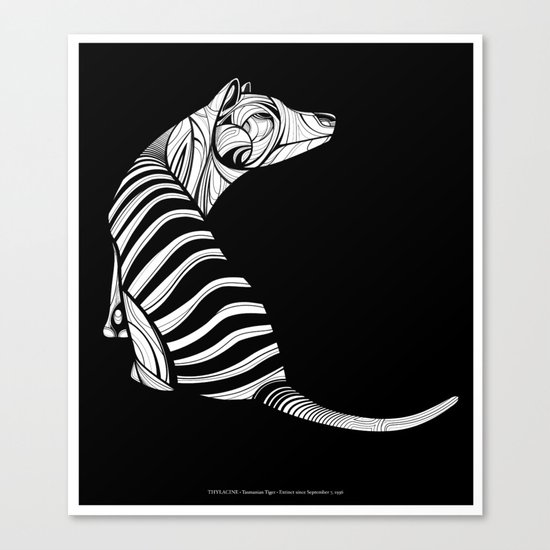 Thylacine (Tasmanian Tiger) Canvas Print