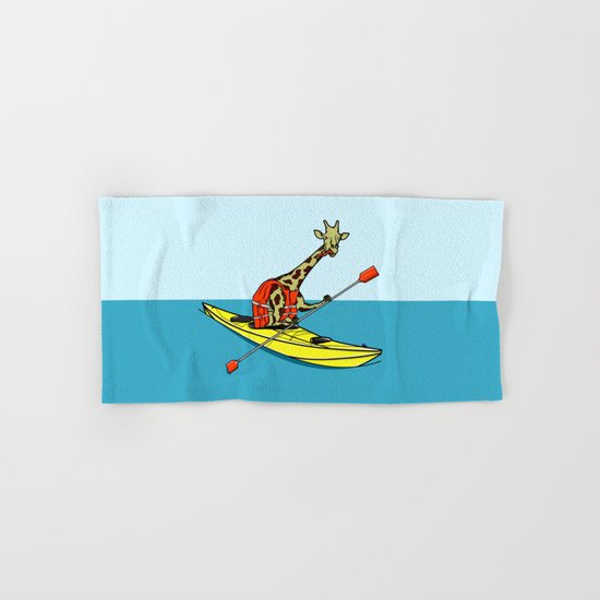 Giraffe Sea Kayaking Hand & Bath Towel