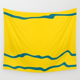 Blue Streams on a Yellow Desert Wall Tapestry