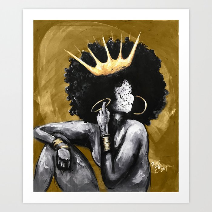 Naturally Queen VI GOLD Kunstdrucke | Gemälde, Acrylic, Oil, Aquarell, Aerosol, Ink, Muster
