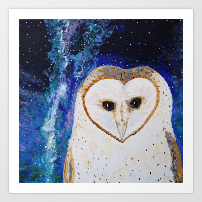 Starry Owl Art Print