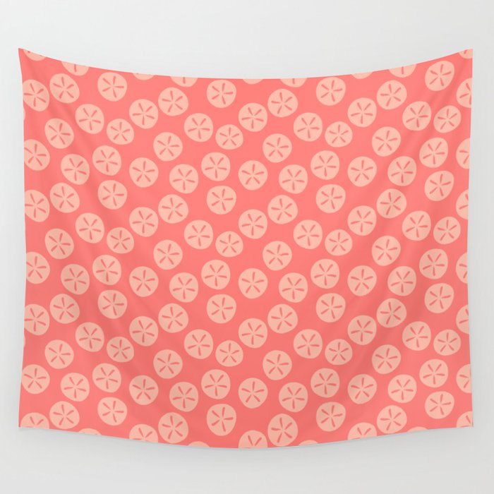 Coral Sand Dollars Wall Tapestry