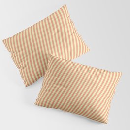 [ Thumbnail: Dark Salmon and Pale Goldenrod Colored Lined Pattern Pillow Sham ]
